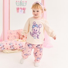 MilkBaby 女童 Swimmer Libani 粉紅花朵睡衣上下套裝