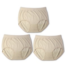 러블리온 여성용 빅사이즈 하이웨스트 소프트 스판 삼각 팬티 3p