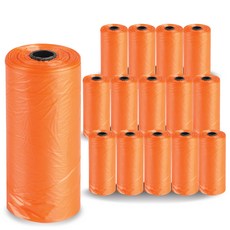 멍냥 강아지 배변봉투 리필형, 옐로오렌지, 20개입, 15개