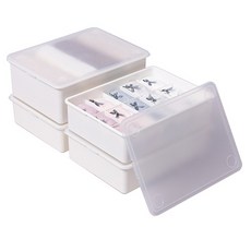 Iz Living 塑料內衣收納盒套裝帶象牙半透明蓋 1 個隔層 1p + 10 個隔層 1p + 15 個隔層 2p, 1組