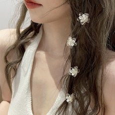 icoreus 透明水鑽花朵迷你抓夾, 混色, 6個