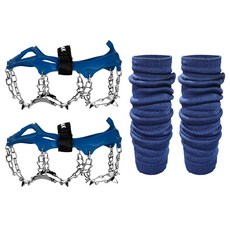 XPEAK Tundra 13P 冰爪 + 硬殼收納盒 + 雪套 暖腿套組合, 海軍藍(冰爪), 海軍藍(雪套)