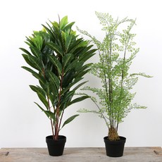 고무나무 아디안텀 조화나무 2종 세트, 혼합색상, 1세트