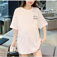 언헤브 허리 포인트 임부 반팔 티셔츠