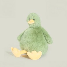 soonZAM 觸感柔軟的鴨子安撫玩偶, 1個, 20cm, 綠色