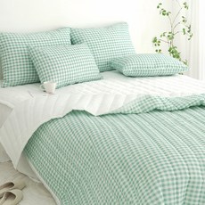 SCOHOME 我的糖果泡泡紗夏季薄被薄墊枕頭套組