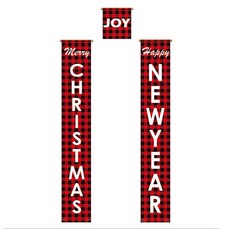 PARTYSHOW 聖誕節直式掛布3件組, 聖誕新年快樂
