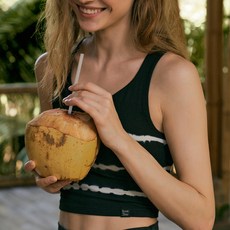 女款紮染運動短版背心