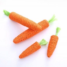 DING DONG PET 貓咪發聲紙繩紅蘿蔔貓抓板玩具 2款 x 2入組, 1套, 橘色