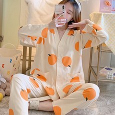 孕婦橘子哺乳睡衣上下套裝