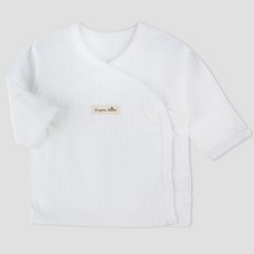 오가닉붐 유아용 아일렛 자카드 스냅 배냇 저고리