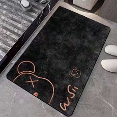 곰인형 욕실 규조토, 블랙