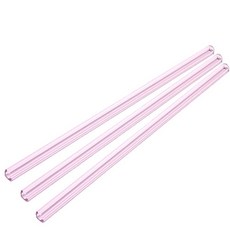 푸코 내열유리 빨대 핑크, 3개, 1세트
