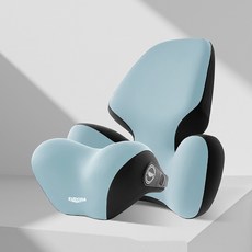 유도라 Ez2mk 레볼루션 차량용 메모리폼 목쿠션 + 허리쿠션 세트 MS-540, 라이트블루, 1세트