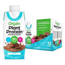 Orgain 植物性蛋白奶昔 巧克力口味, 330ml, 12入