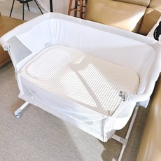 MISO NATURE 絎縫 Duraron 兩面涼感純棉 Duraron 床墊 + 枕頭墊套組, 1套, 象牙白 + 白色