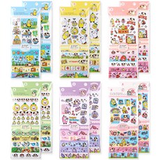 룰루랄라 인쇄소 다꾸 스티커 6종 세트, 혼합색상, 2세트