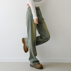 SUBI.JEANS 女款復古水洗寬版內刷毛牛仔褲 短版 SP254-1