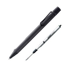 LAMY Safari 圓珠筆 1.0 毫米 + M16F 圓珠筆筆芯 0.8 毫米, 原子筆(消光黑)+筆芯(黑色)+筆盒(隨機出貨), 1組
