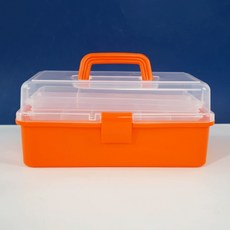 Khohimo 美術工具收納 3層多用途畫具箱 橘色 5W0130