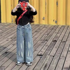 ARBE 兒童款 Wolf 寬版牛仔褲