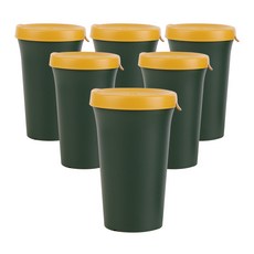 NIneware Greening 環保杯 510ml x 6入 + 飲用杯蓋 6入組, 綠色(杯), 1套