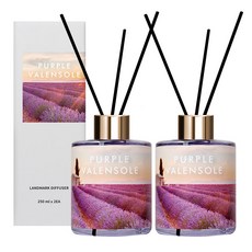 平面香水地標擴散器 250m x 2p + 纖維棒 10p 套裝, Purple Valensole, 1套