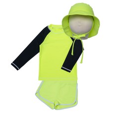 VERSOIA 兒童涼感防曬泳衣上下裝+帽子套組