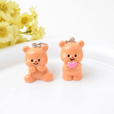 SK&D 迷你小熊鑰匙圈 2件組, 1套, 棕色