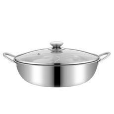 小麥購物 304不鏽鋼鴛鴦鍋 + 鍋蓋 L712, 32cm, 1組, 銀色