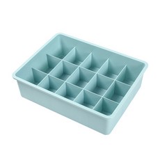 臥室客廳塑膠多功能箱型收納盒 15格, 11淺藍色, 1個