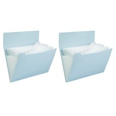 deLi 得力 索引文件袋 8格風琴夾, 淡藍色, 2個
