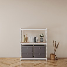 스피드랙 국내 제조 무볼트 조립식 철제 앵글 선반, 화이트, 3단