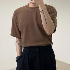 男士涼感肌肉貼合寬鬆版短袖針織T恤