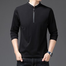 남성용 DM 심플 베이직 반폴라 긴팔 티셔츠