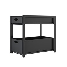 day&day 碳纖紋滑動式雙層置物架, 黑色