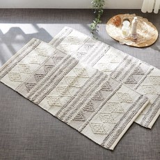 La Pomme 棉質廚房地墊, 白色 灰色, 2個