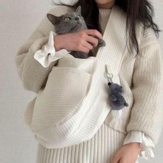 The Flow Company 爸媽的寵物純淨 你也會喜歡 狗貓外出提籠, 奶油色, 1個