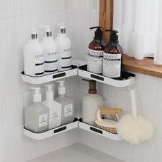 와이케이버스 무타공 욕실 코너선반, 화이트, 2개