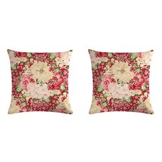 우아한 프랑스풍 장미정원 로즈 플랜트 가든 쿠션 커버 2p
