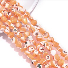 알로데 네이쳐 색상 스톤 구슬 DIY 비즈 38cm, 03 오렌지, 55개