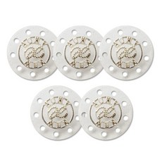 金屬Frida組合鈕扣 25mm, 5個, 仿古銀透明