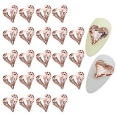 MEIBROWN 美甲鑽 3D愛心 美甲飾品 12x13mm 25入, 橘金色, 1個