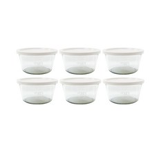 WECK 基本款玻璃儲存罐 290ml No.740 6入 + PE乳白色蓋 6入組, 1套