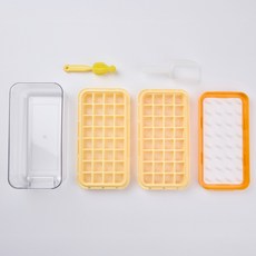 Housimple 第2季 Stack Push 製冰盒 2層組, 黃色, 1套