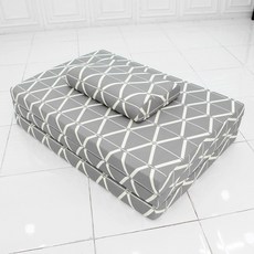 자미스 국내 제조 3단 접이식 순면커버 마블폼매트리스, 유러피언그레이, 5cm