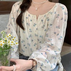 peilit 女款花卉刺繡蕾絲上衣