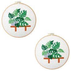 Enasu 初學者植物簡易刺繡 DIY 套組, 2套, 1