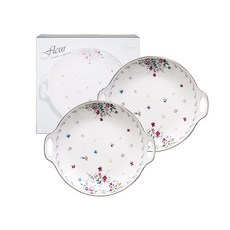 L.loom Fleur手柄圓盤, 白色, 圓盤2入, 2個