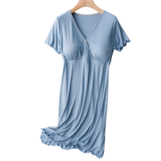 LUNA GLAM 孕婦V領莫代爾棉哺乳連身裙